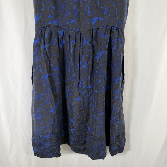 J. Crew Silk Knee Length Dress Women's 0 Blue Zip Back Sleeveless  Lightweight - Picture 11 of 11